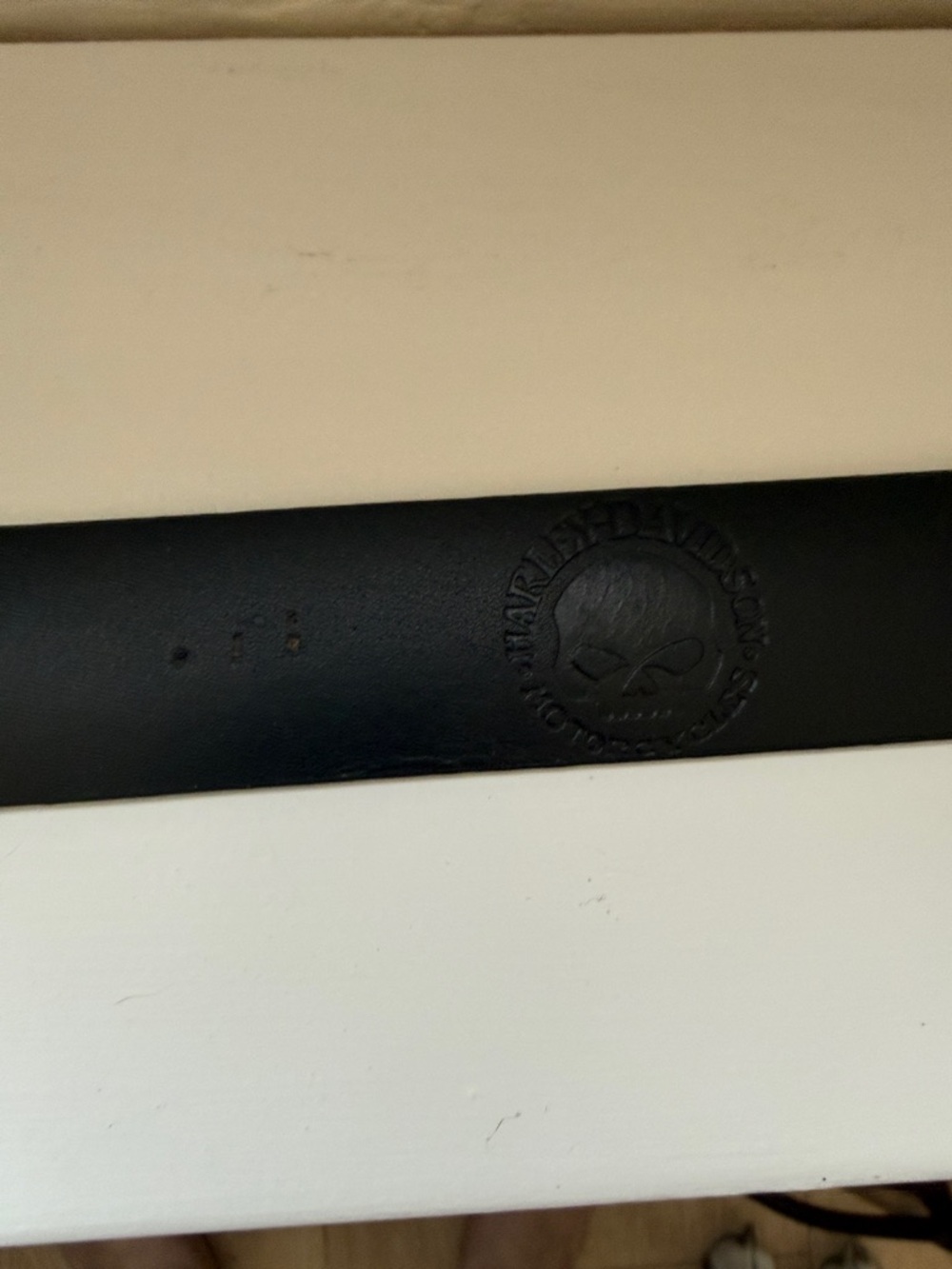 Harley-Davidson Willie G Black Leather Belt with Silver Skull Buckle - Picture 3 of 10